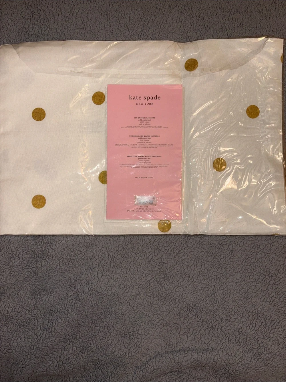 Kate Spade Gold Scatter Dot Placemats Set